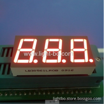 Triple-digit 7-segment Led Display, Common Anode 0.56" Super Bright Red For Instrument Panel. 